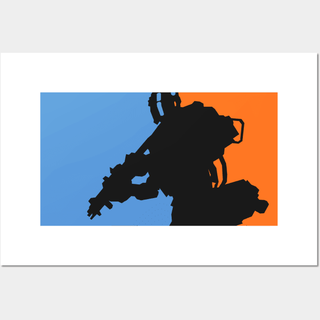 Shoot the Runner-Major League Titanfall 2 (Blue, Transparency, Orange) Wall Art by Ironmatter